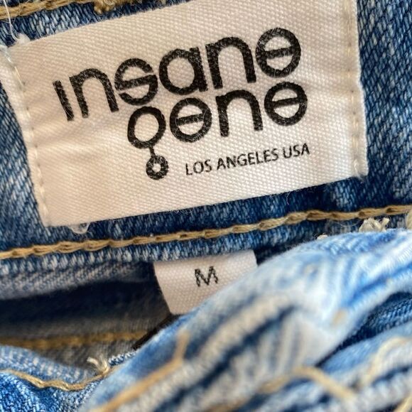 Insane Gene High Rise Front Heavy Light Wash Destroyed Shorts Size Medium - Picture 12 of 15